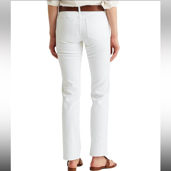 NWT Lauren Ralph Lauren Straight Denim Jeans Ankle White 14 - Picture 2 of 10